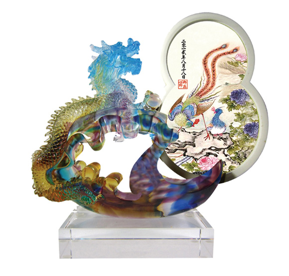 維尼寶貝龍鳳呈祥胎毛繡