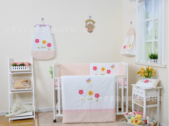 哈尼寶貝兒童家紡五件套小花
