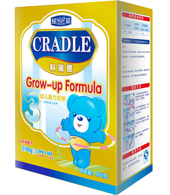 搖籃科瑞德youe配方奶粉3段盒裝