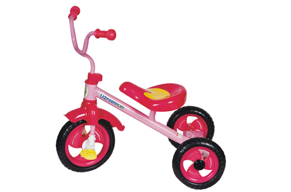 金六一玫紅色三輪童車