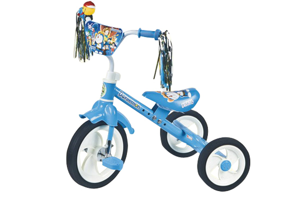 金六一彩帶手柄三輪童車