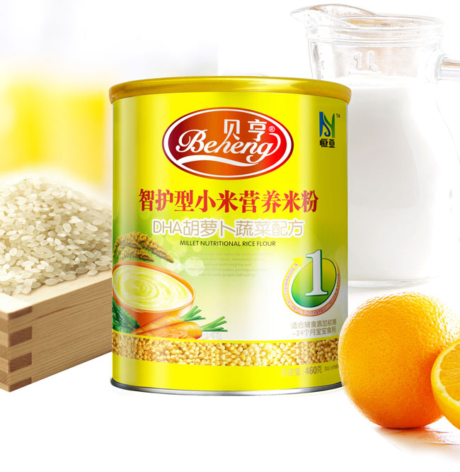 貝亨1段DHA胡蘿卜蔬菜配方小米米粉