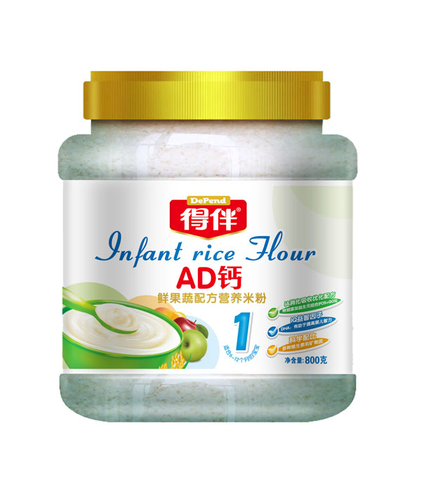 得伴AD鈣鮮果蔬配方營(yíng)養(yǎng)米粉1段