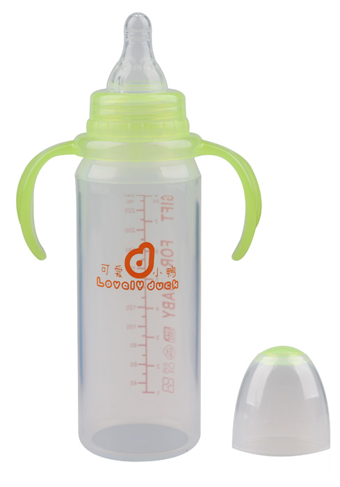 可愛小鴨標(biāo)口徑硅膠奶瓶奶瓶240ml