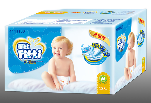菲比秒吸舒爽yinge紙尿褲M128片