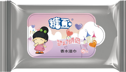 糖豆夢(mèng)幻情侶女用9片裝香水濕巾