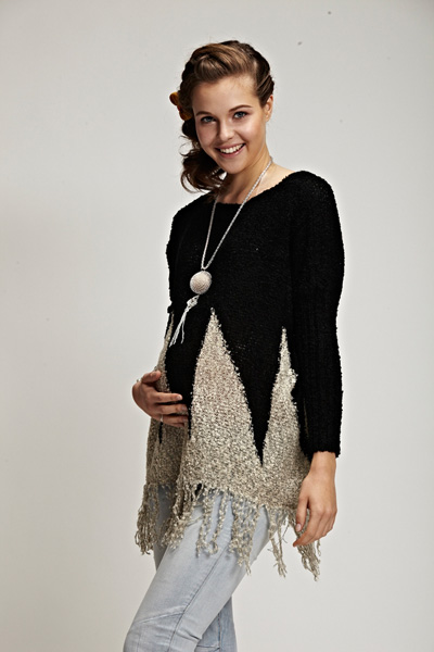 添茜交叉色針織yunf服