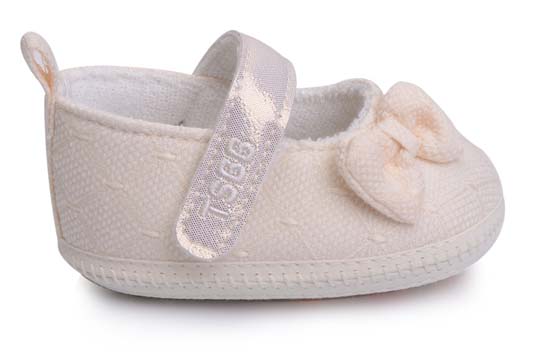 天使之嬰提花布youe學(xué)步鞋粉黃