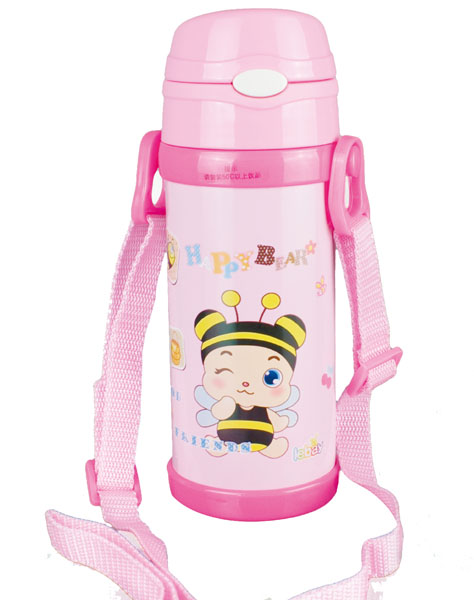 樂蓓粉色小蜜蜂卡通保溫杯