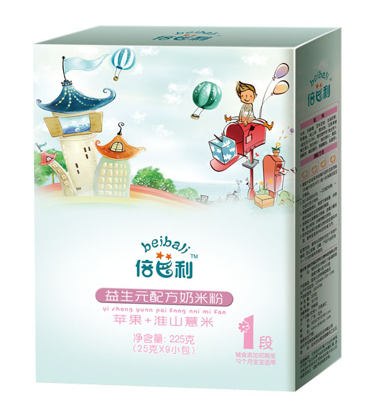 倍芭利蘋(píng)果+淮山薏米益生元配方奶米粉盒裝