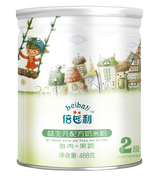 倍芭利魚肉果蔬益生元配方奶米粉罐裝