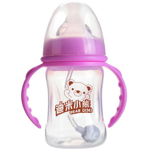 迪米小熊寬口有柄自動PP奶瓶240ml