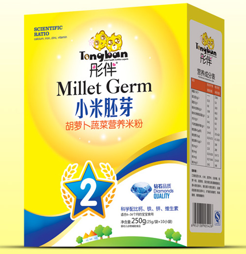 彤伴胡蘿卜蔬菜小米胚芽米粉盒裝2段