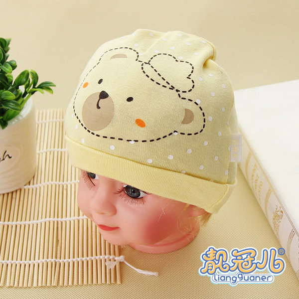靚冠兒yingye單層小熊帽子黃色