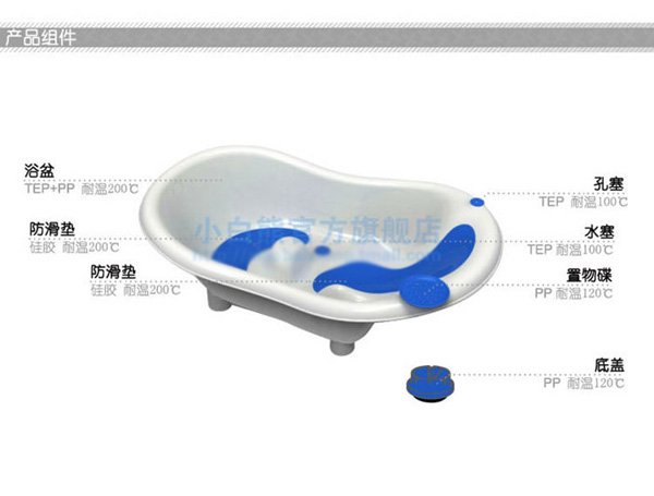 小白熊歡豆yinge浴盆產(chǎn)品組件