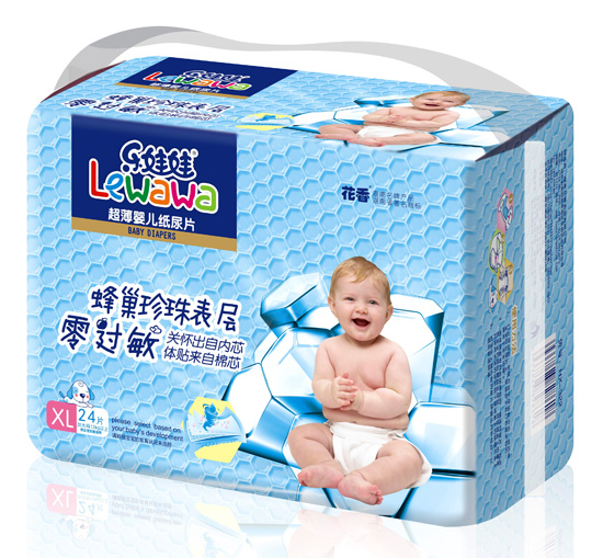 樂(lè)娃娃蜂巢珍珠表層超薄yinge紙尿片XL碼