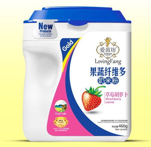 愛茵坊草莓胡蘿卜果蔬纖維多奶米粉桶裝