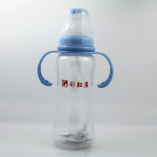 彩虹屋PP標(biāo)口徑圓弧奶瓶300ML藍(lán)色
