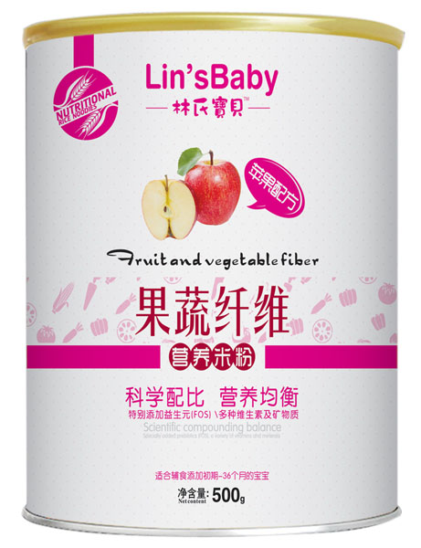 林氏寶貝蘋果果蔬纖維米粉聽裝