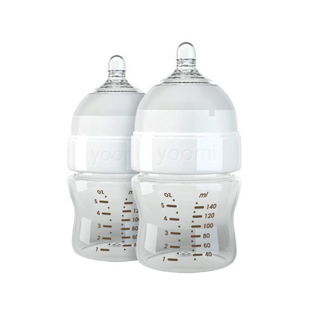 yoomi140ml新生yinge奶瓶?jī)蓚(gè)裝