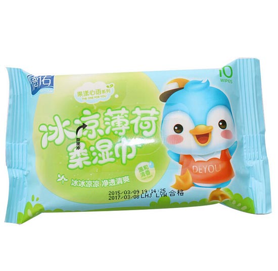 德佑一次性yinge冰涼薄荷濕巾10片