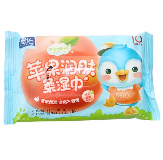 德佑一次性yinge蘋(píng)果潤(rùn)膚濕巾10片