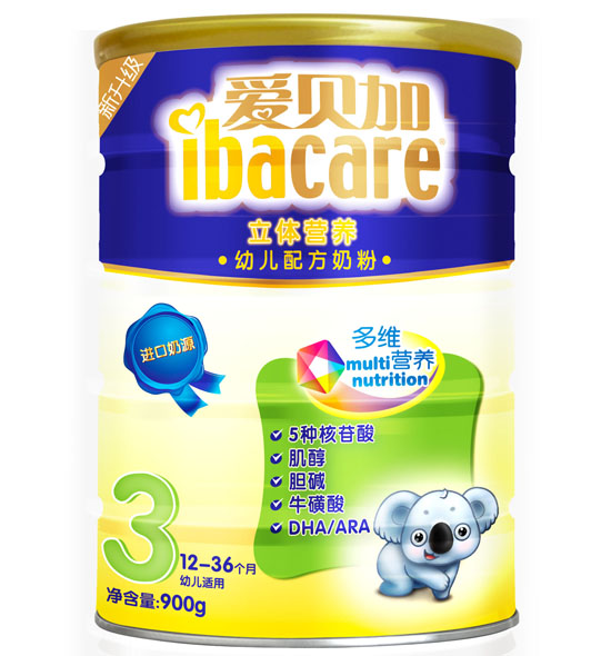 愛貝加立體營養(yǎng)youe配方奶粉罐裝3段