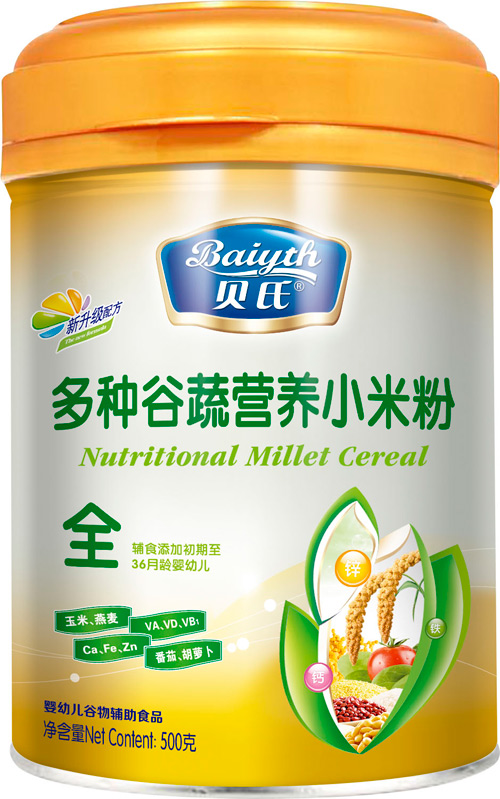 貝氏多種谷蔬營養(yǎng)小米粉408克盒裝全段