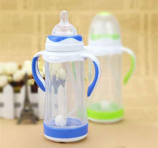 禾皋復(fù)雙色包膠兩用放防爆奶瓶240ml