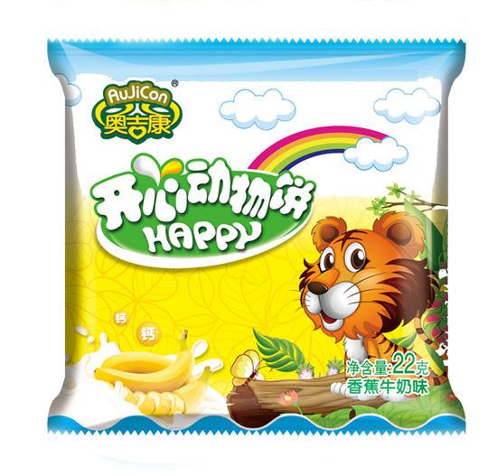 奧吉康yinge動物餅干香蕉牛奶味