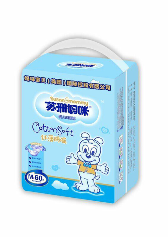 蘇珊媽咪纖薄防漏yinge紙尿褲M60片(藍(lán)色裝)