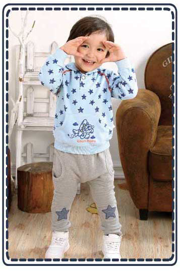 棉果果帶帽T恤 長褲