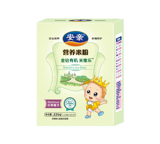 安親225克有機(jī)米粉盒裝紅棗蓮子