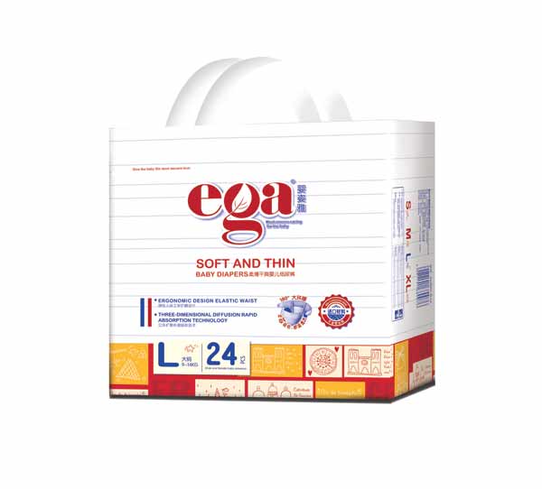 嬰姿雅柔薄干爽yinge紙尿褲小包L24片(紅)