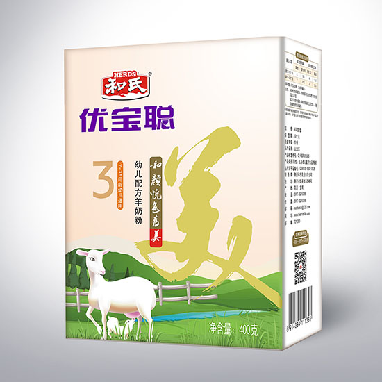 和氏優(yōu)寶聰金裝幼兒配方奶粉3段400克盒裝