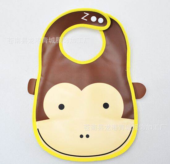 yinge童防水PVC軟塑料立體圍嘴猴子