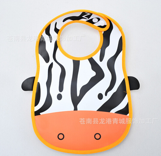 yinge童防水PVC軟塑料立體圍嘴奶牛