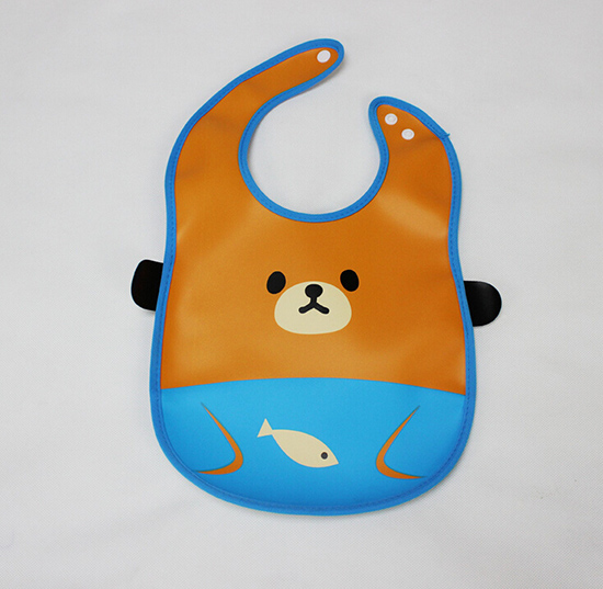 yinge童防水PVC軟塑料立體圍嘴藍(lán)