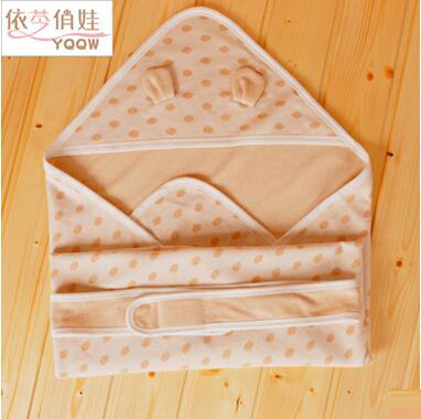 雙層雙面針織布CM80X80卡通yingye有機棉彩棉包被寶寶抱被