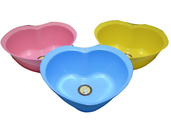 淞泰愛心型臉盆新生兒yinge寶寶洗臉盆腳盆糖果色