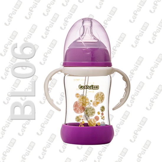 樂陪yingye玻璃奶瓶紫