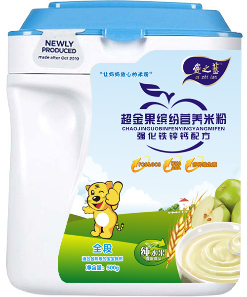 愛(ài)之藍(lán)強(qiáng)化鐵鋅鈣配方超金果繽紛營(yíng)養(yǎng)米粉全段