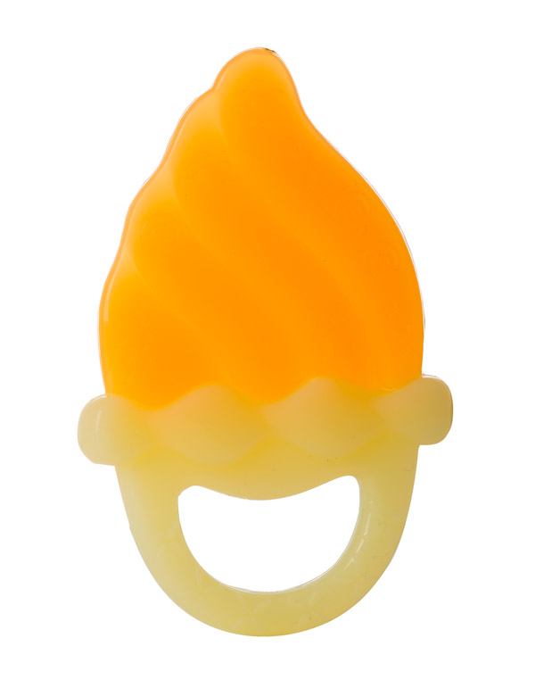 小孩國雙色全硅膠牙膠 黃色