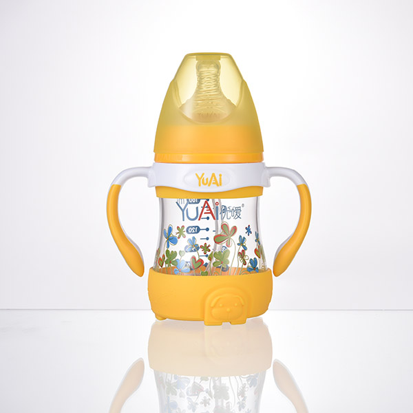 優(yōu)噯5安寬口弧線型晶鉆玻璃手柄自動(dòng)奶瓶(160ml)