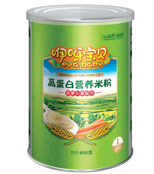 咿呀寶貝胡蘿卜素高蛋白營養(yǎng)米粉聽裝1段