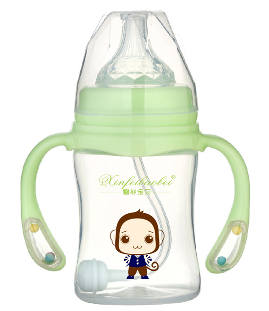 馨菲寶貝奶瓶響鈴手柄綠色