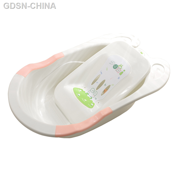 青蛙嘟迪測(cè)溫包膠躺雙耳躺板浴盆粉白