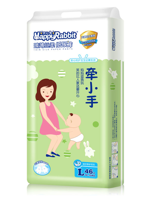 開心兔臻薄絲柔紙尿褲L碼46片