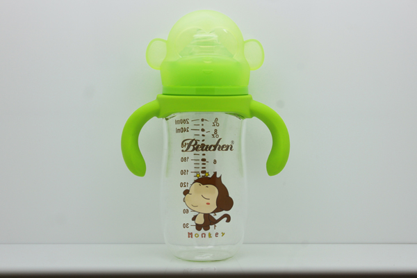 貝臣260ml 寬口小美猴晶鉆玻璃奶瓶