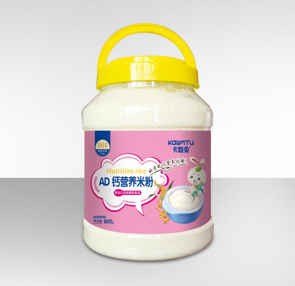 卡娃兔營養(yǎng)米粉-AD鈣桶裝800g